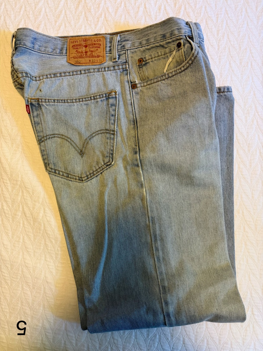 Vintage and Broken in Levi's Light Blue Straight Leg Jeans Sz 33 x 32